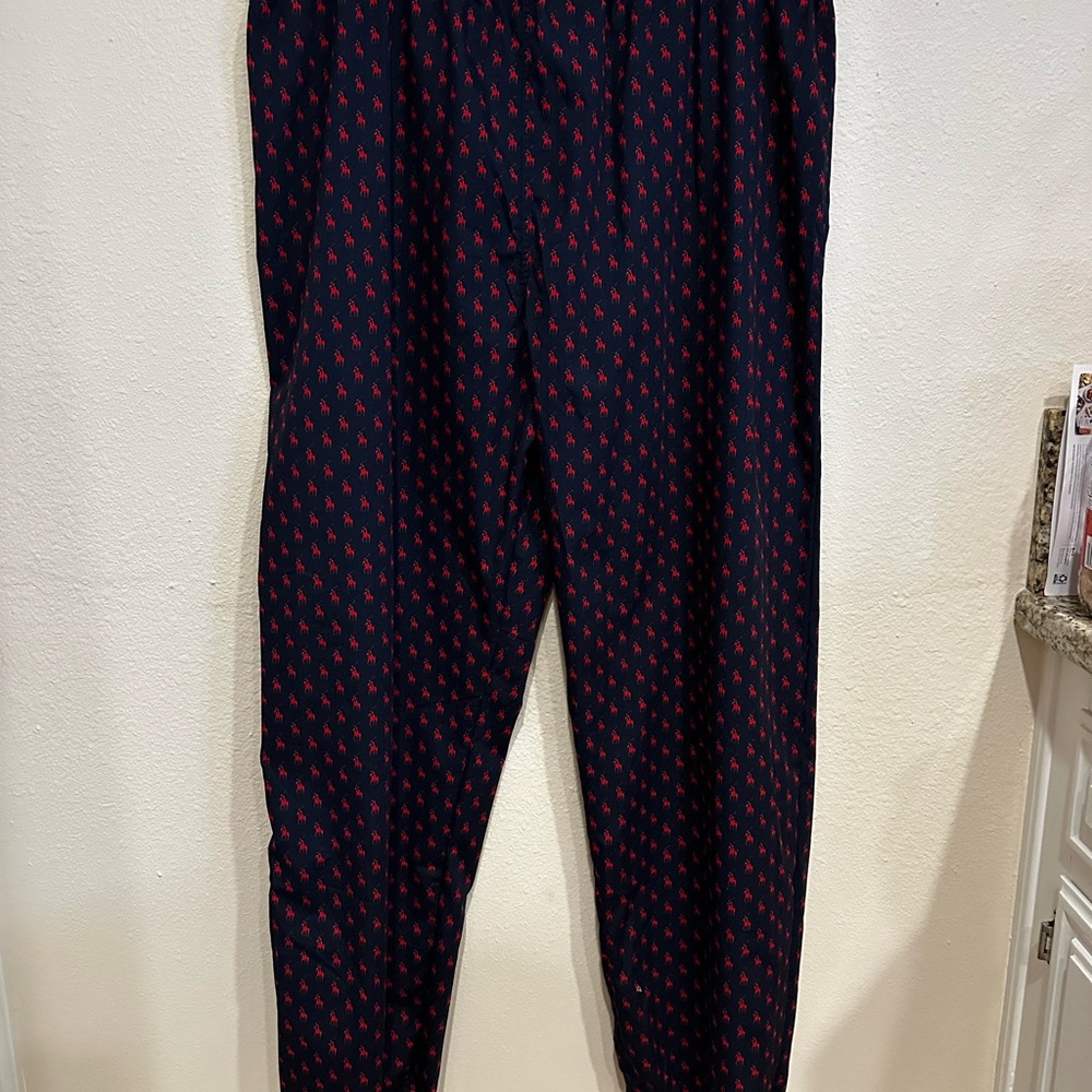 Polo Ralph Lauren Men's Dark Blue and Red Joggers